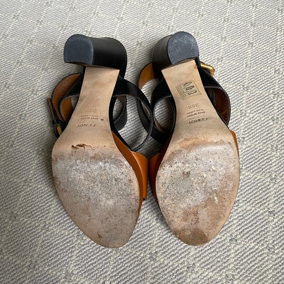 Fendi Leather Cross Ankle Strap Platform Sandals - Picture 13 of 13